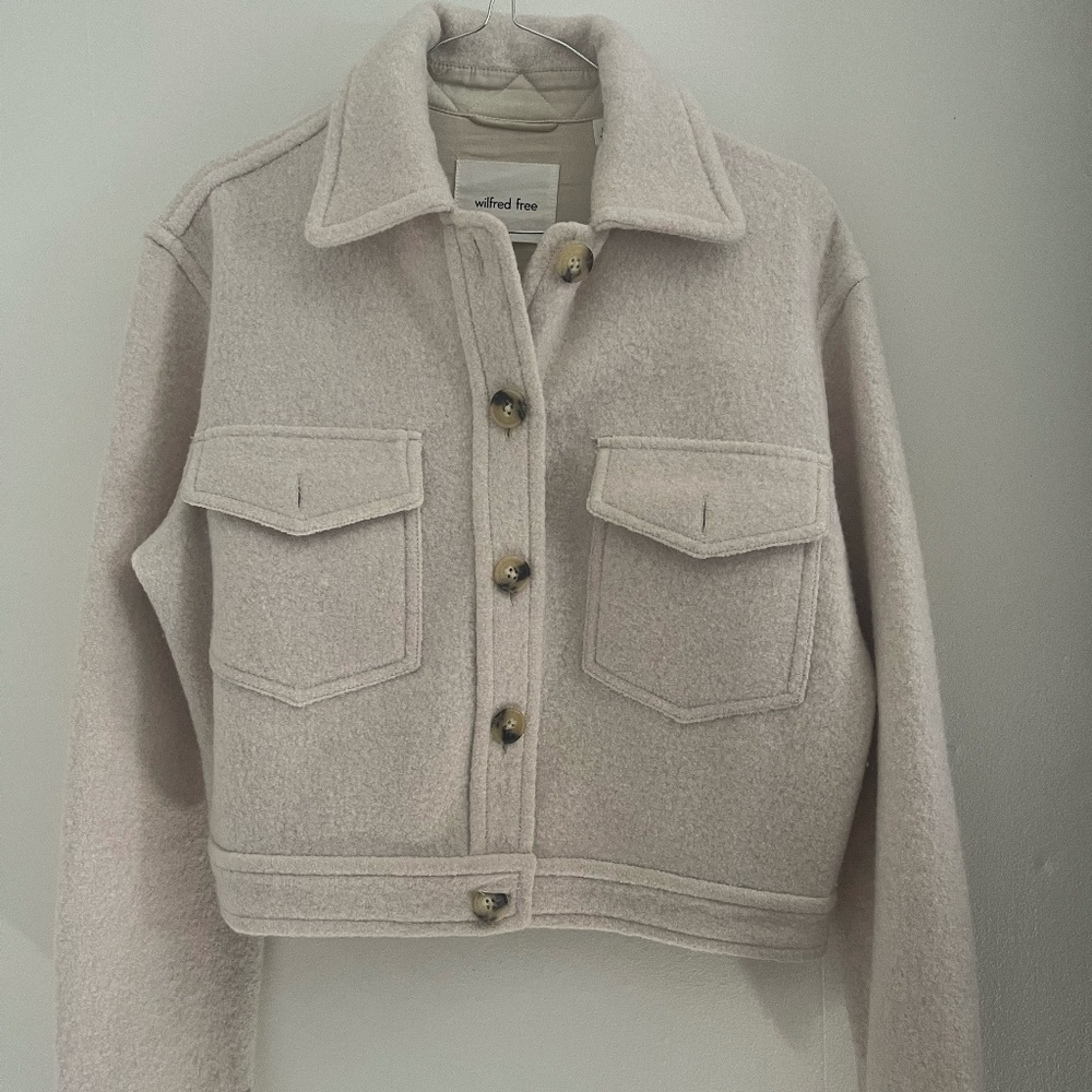 Aritzia Wilfred Free AUTUMN SHIRT JACKET - Heather Bone XS